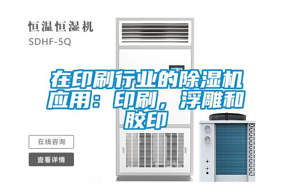 在印刷行業(yè)的除濕機應用：印刷，浮雕和膠印