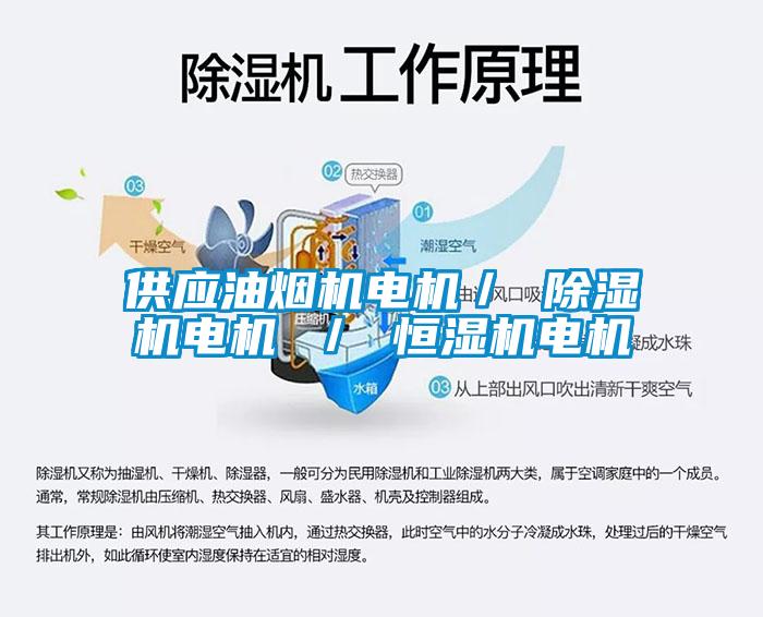 供應油煙機電機／ 除濕機電機 ／ 恒濕機電機