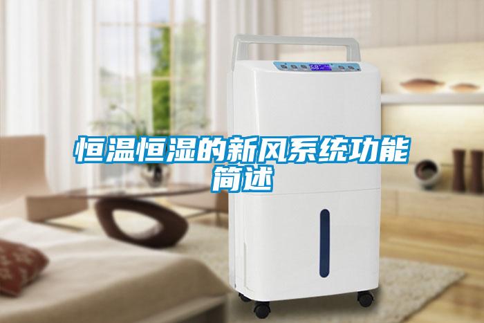 恒溫恒濕的新風系統功能簡述