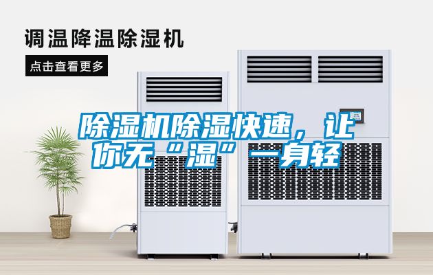 除濕機(jī)除濕快速，讓你無(wú)“濕”一身輕